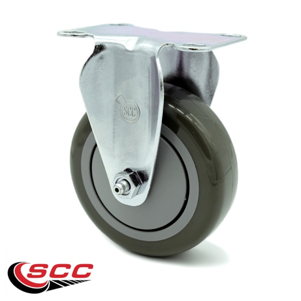 4 Inch Gray Polyurethane Wheel Rigid Top Plate Caster